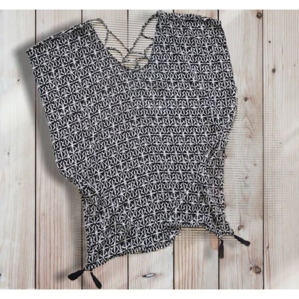 Kona Sol Tunic Cover-Up V-Neck Shawl Beach Small
